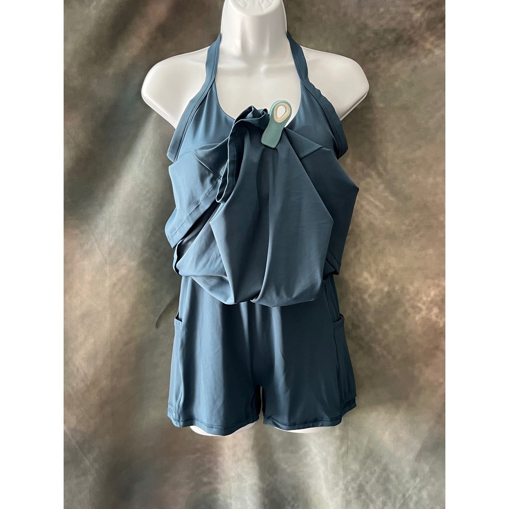 Athletic Works Halter Neck Cutout Back Athletic Dress Teal Blue Size Small - Picture 3 of 4